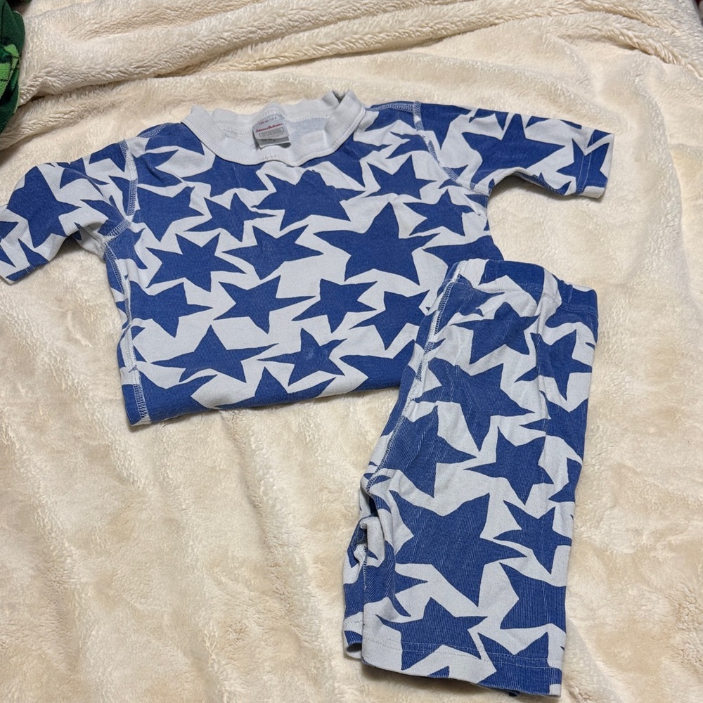 Hanna Andersson Blue and White Star Pajama Set